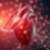 Illustration depicting the biochemical signals between the heart and brain.
