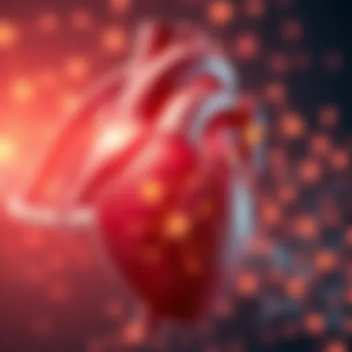 Illustration depicting the biochemical signals between the heart and brain.