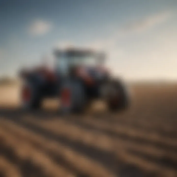 Agricultural field with boron application
