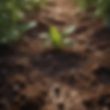 Close-up of soil with healthy plants symbolizing sustainable practices