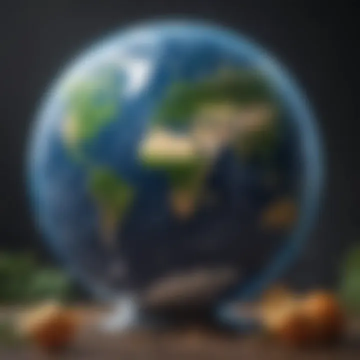 A world map indicating global dietary patterns and their impact on ecological sustainability.