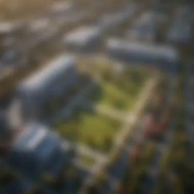 Aerial view of UCD campus showcasing the vibrant environment of food science studies.