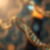 Illustration of DNA strands representing genetic testing