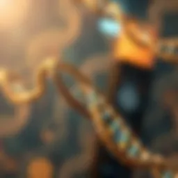 Illustration of DNA strands representing genetic testing