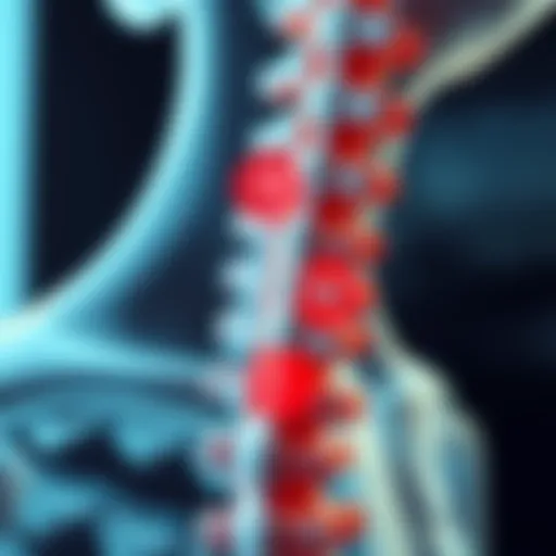 Illustration of spinal cord anatomy showcasing tumor locations