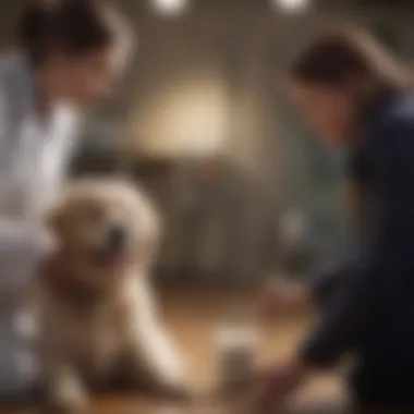 Veterinary Guidance for Canine Nutrition Veterinarian consulting with a dog owner