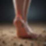 Illustration depicting the nerve damage associated with diabetic foot neuropathy
