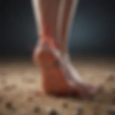 Illustration depicting the nerve damage associated with diabetic foot neuropathy