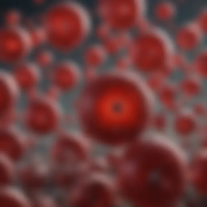 Microscopic view of red blood cells affected by Diamond Blackfan Anemia