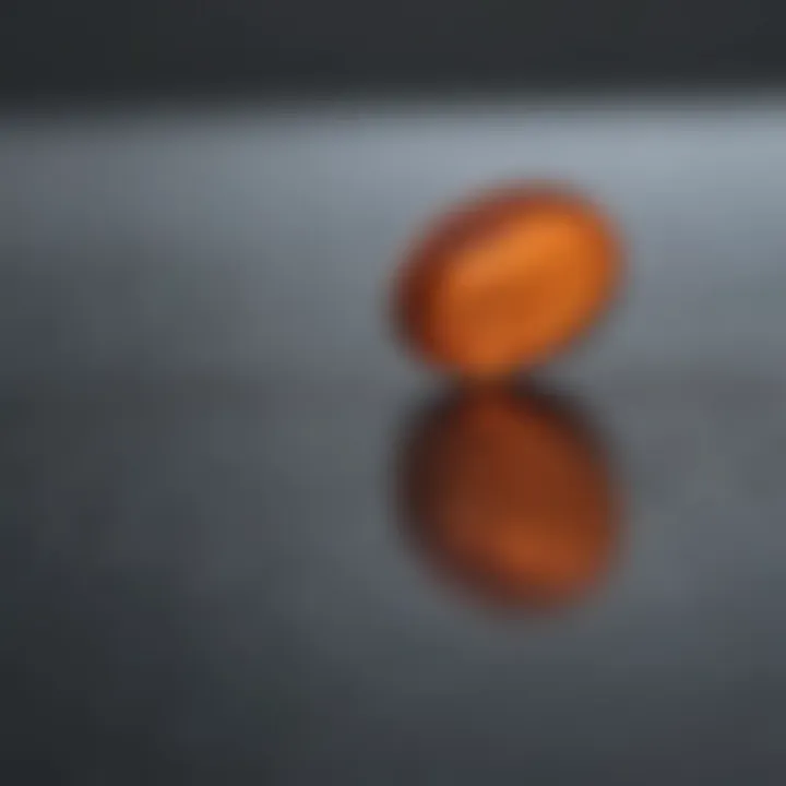 Doxycycline capsule on a reflective surface