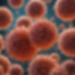 Microscopic view of leukemia cells showcasing their unique characteristics