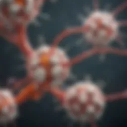 Illustration of opioid molecules interacting in the brain