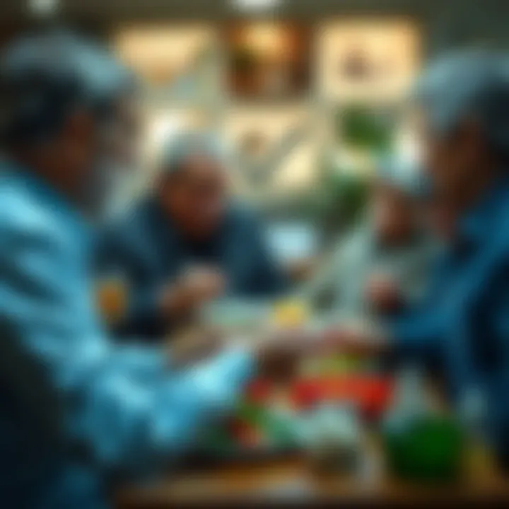 Elderly individuals engaging in a healthy meal