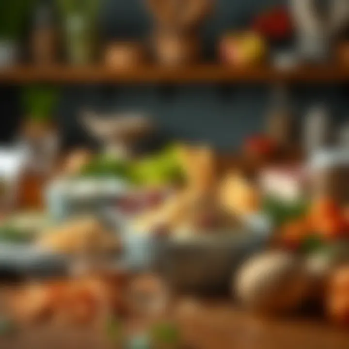 Protein-rich foods displayed on a table