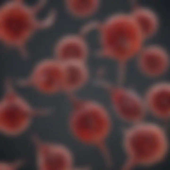 Microscopic view of sickle-shaped cells