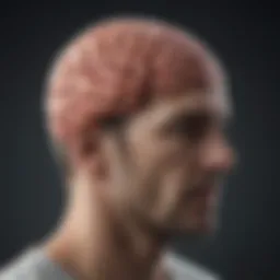 Visual representation of the brain with symptoms highlighted