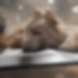 A dog undergoing a PCR test