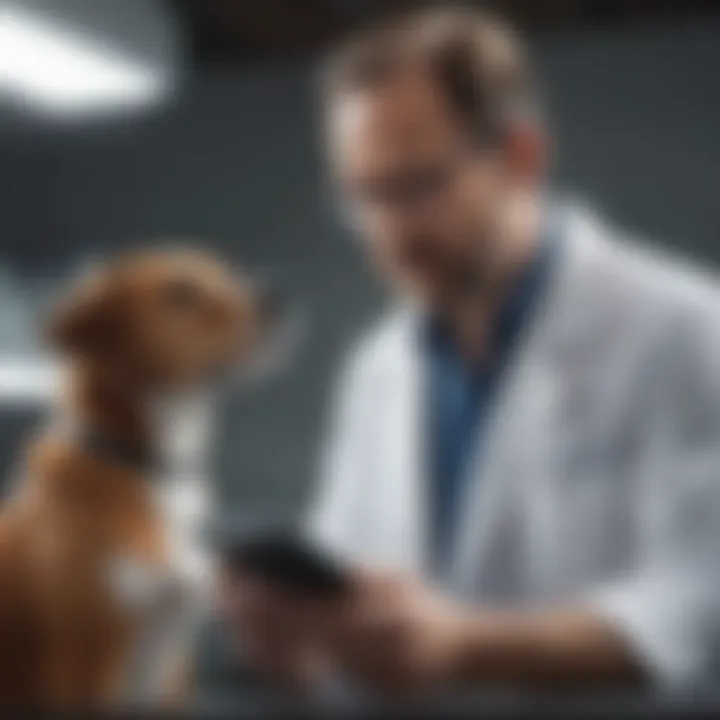 Veterinarian explaining PCR testing importance to a pet owner