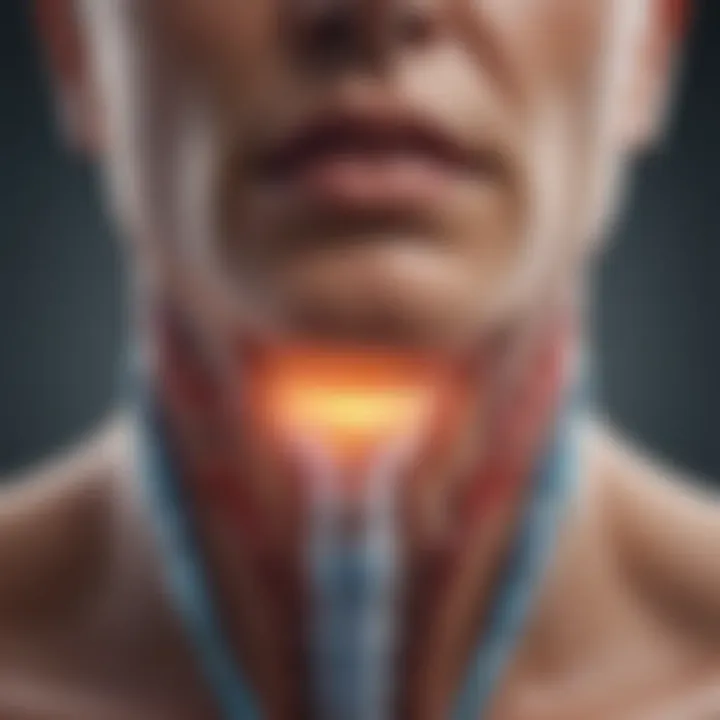 Diagram illustrating the hormone regulation pathways of the thyroid gland.