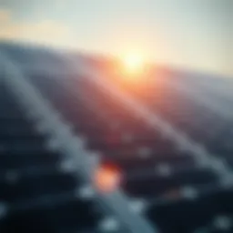 Illustration of photovoltaic cells converting sunlight