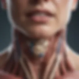 Illustration of thyroid gland anatomy