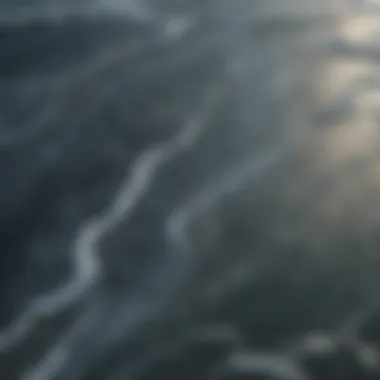 Oceanic Circulation Patterns Influenced by Tides A visual representation of oceanic circulation patterns influenced by tidal forces, featuring currents and water movement.