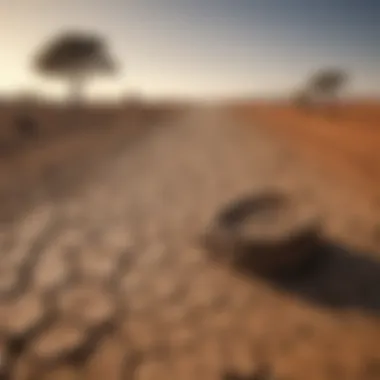 Severe Drought Conditions in Africa A parched landscape illustrating the severity of drought in Africa.